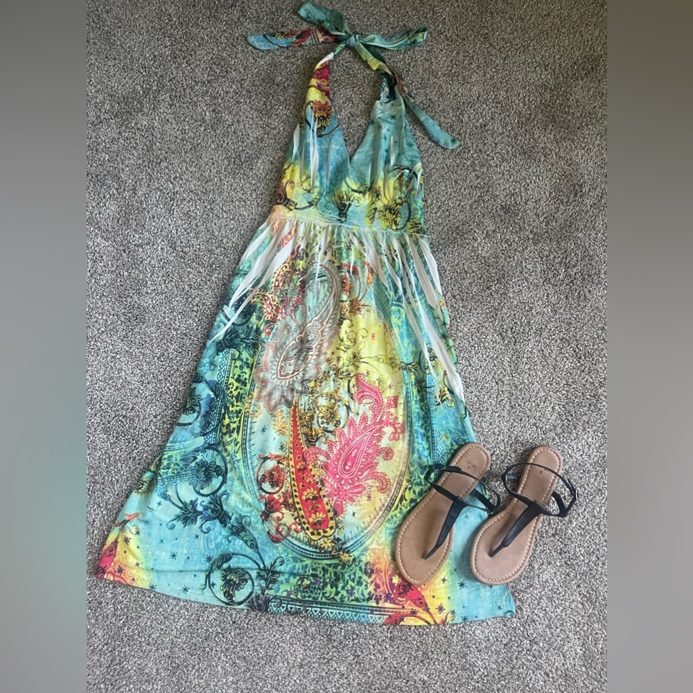 Halter Mini Dress Multi-Color 💜💙🧡💕💛💚❤️